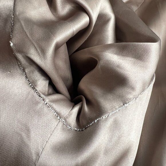 Vintage Perry Ellis Wool Tan Gray Tweed Double Breasted Coat Pockets Minimalist - Picture 9 of 11